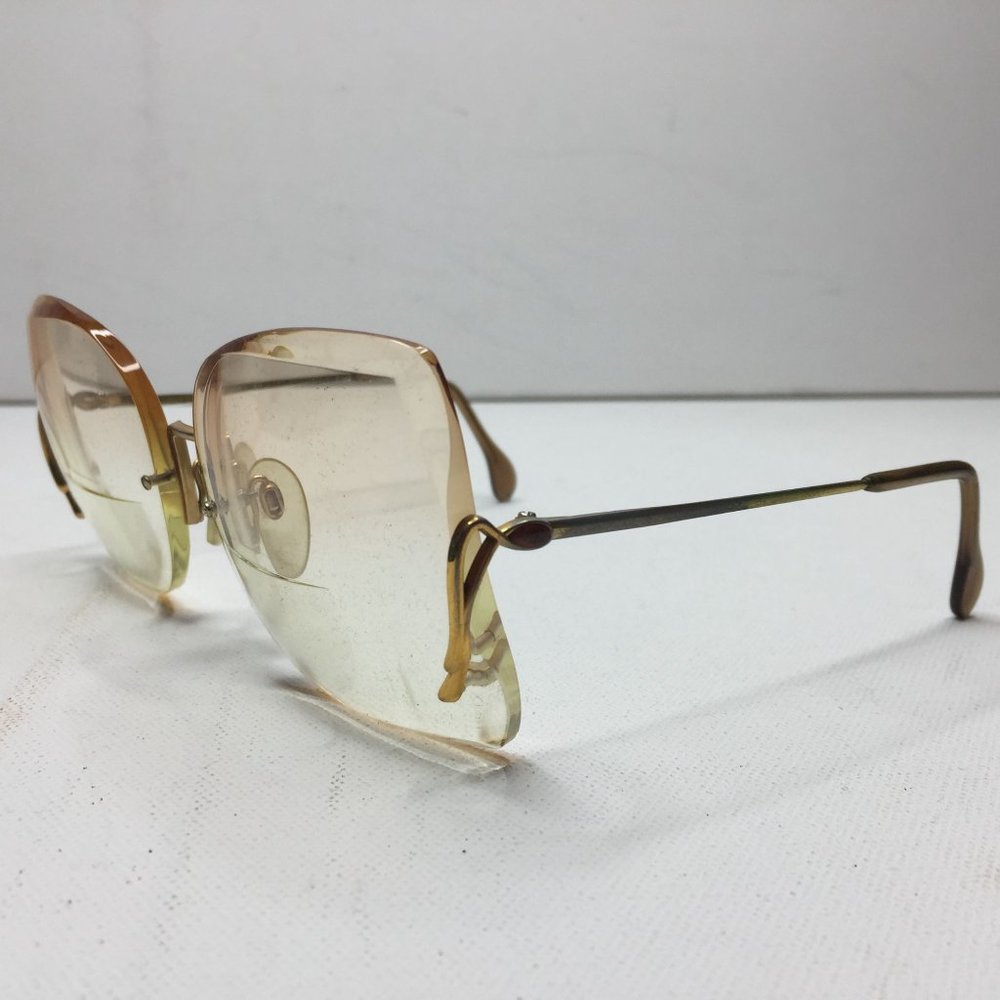 Vintage Nikon Womens Bifocal Reading Glasses NK Yellow Brown Case Cleaning Cloth - Picture 3 of 14